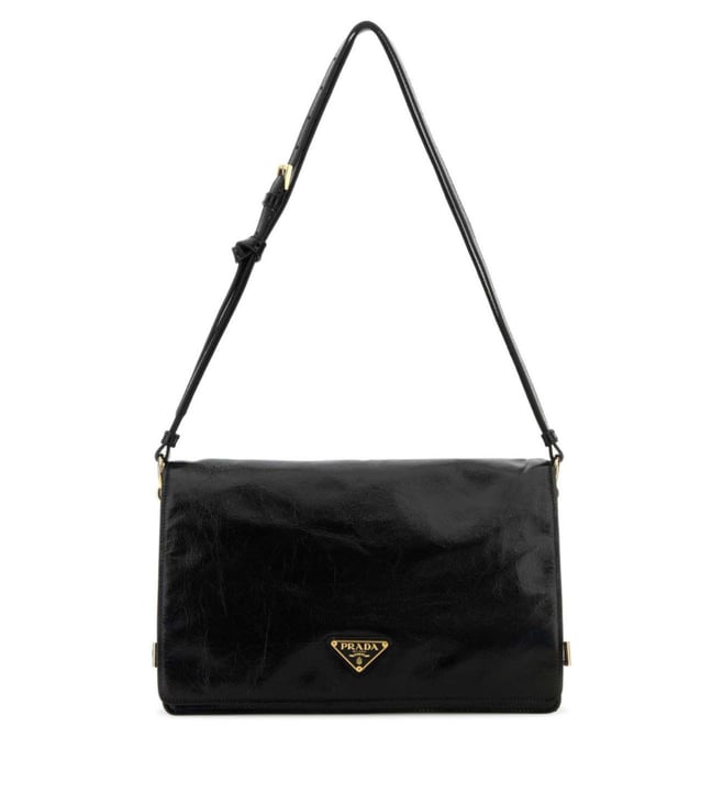 Prada Black Leather Medium Shoulder Bag