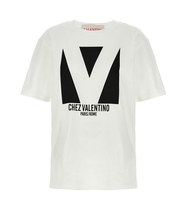 VALENTINO ロゴTシャツ Valentino White Logo Chez Valentino T-Shirt