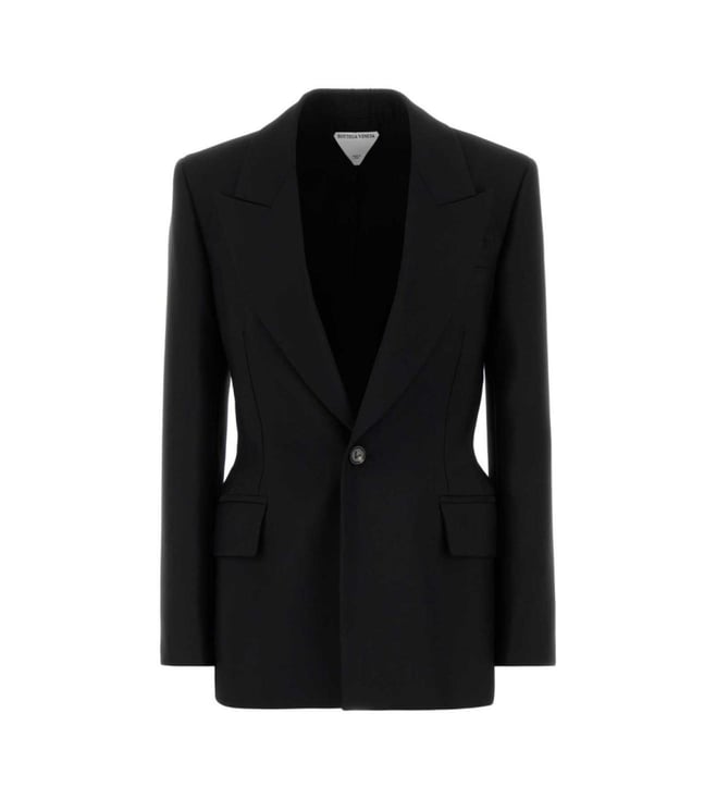 BOTTEGA VENETA Black Slate Wool Regular Fit Blazer