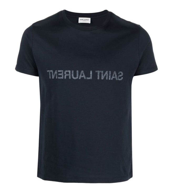 Saint Laurent Black Logo Cotton T-Shirt