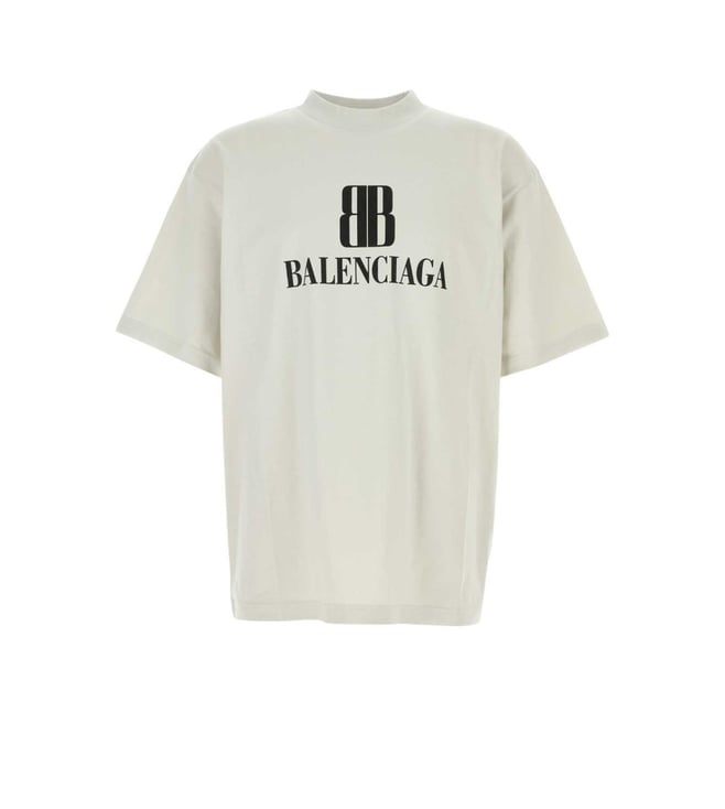 【関税込み】Balenciaga オフホワイト グラフィックTシャツ Balenciaga Off White Cotton Oversize T-Shirt