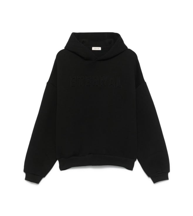 Fear Of God Black Embossed Logo Hoodie