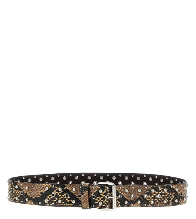ベルト DRIES VAN NOTEN Studded belt Beige Dries Van Noten Beige Studded Buckle Belt