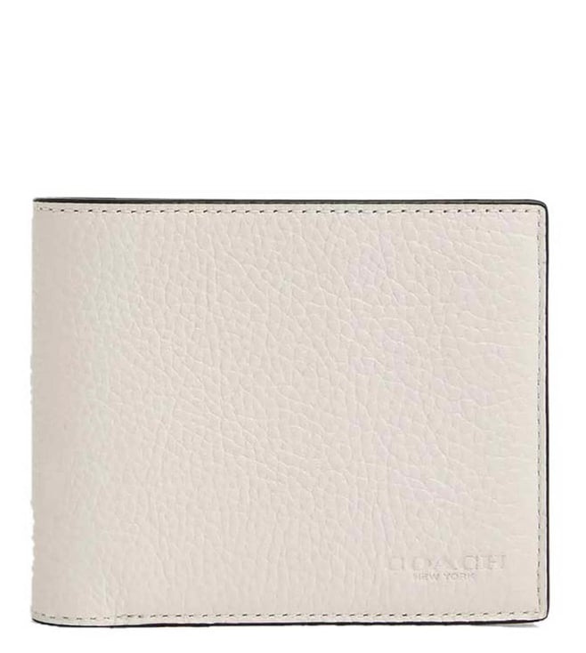 Coach Gunmetal & Chalk Textured Leather Bi-Fold Wallet