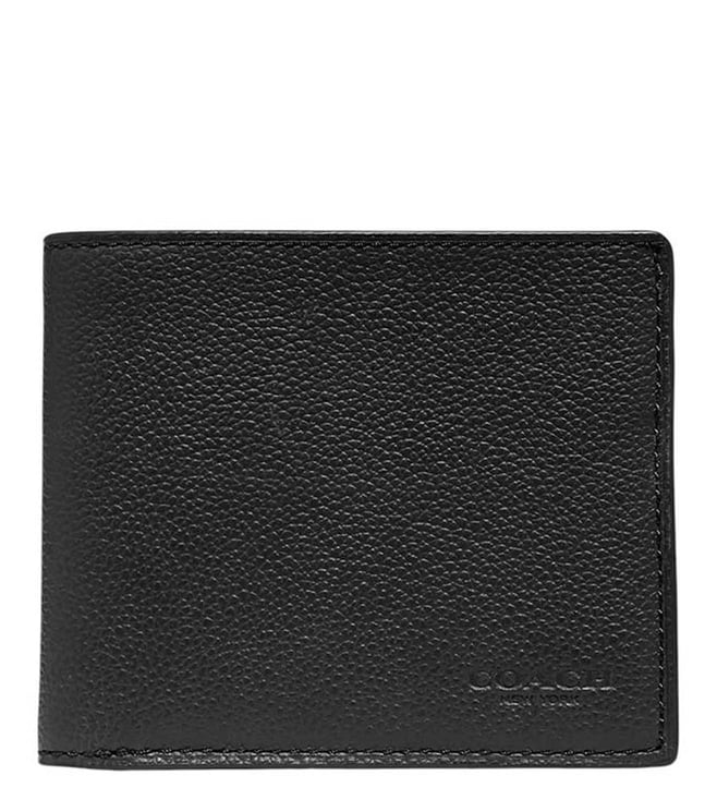 小物 Old Coach Black Leather Bifold Wallet Coach Black Antique Nickel Textured Bi-Fold Wallet