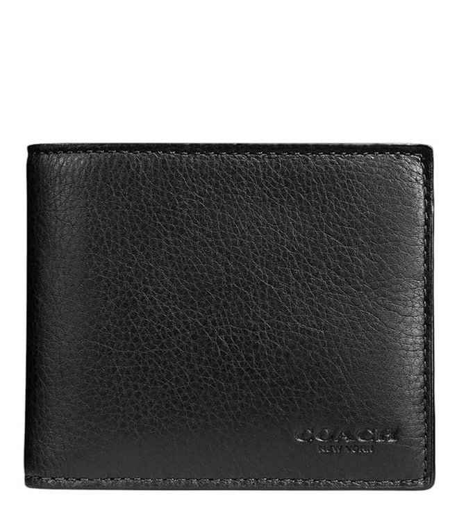 Coach Black Textured Leather Bi-Fold Wallet