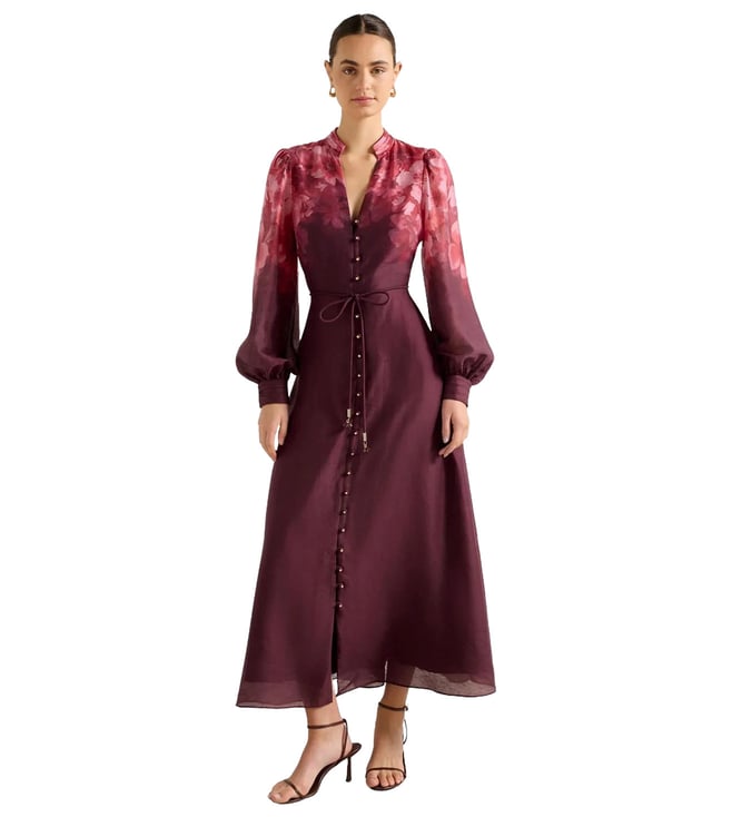 Camilla Long Sleeve Printed Midi Dress