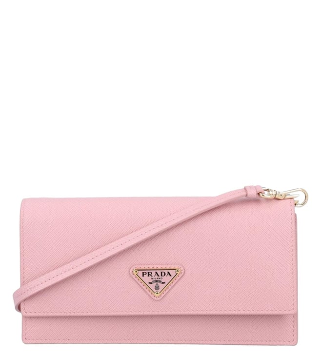 Prada Peach Logo Cross Body Bag