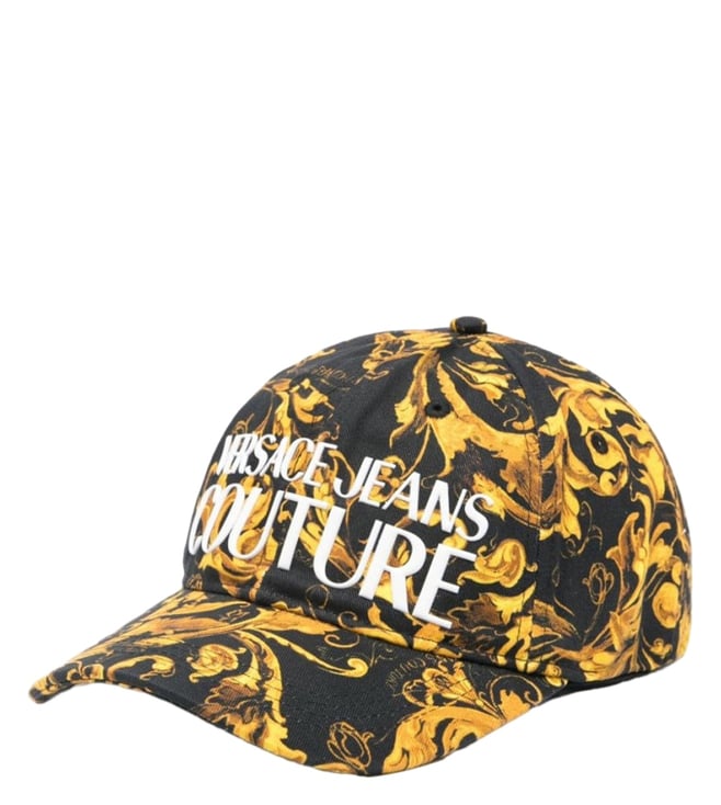 Versace Jeans Couture Black Printed Logo Baseball Cap