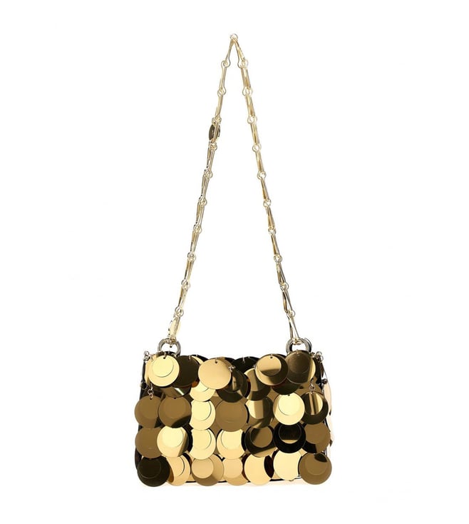 PACO RABANNE Gold Sparkle Nano handbag
