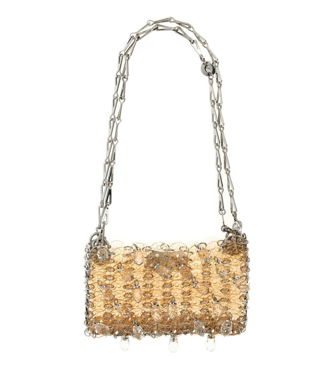 PACO RABANNE Gold Sparkle Nano handbag PACO RABANNE Gold Sparkle Nano handbag