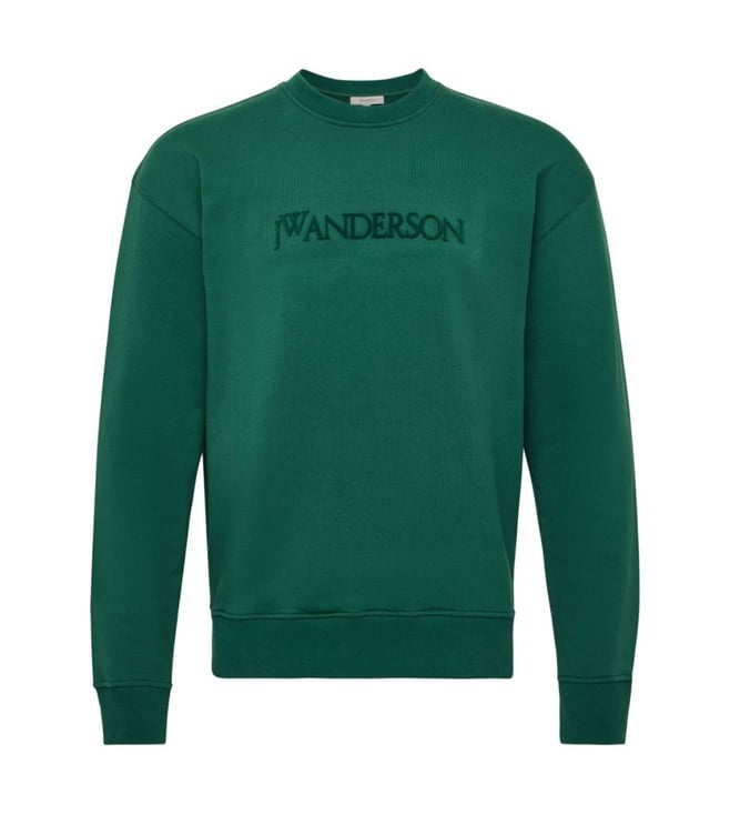 Jw Anderson Green Embroidered Logo Sweatshirt