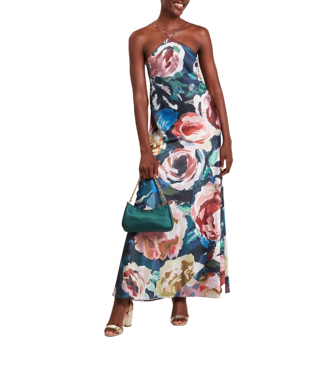 emese floral pleated maxi dress ASTR the Label Women's Emese Pleated Floral Maxi Dress - Blue Multi Floral