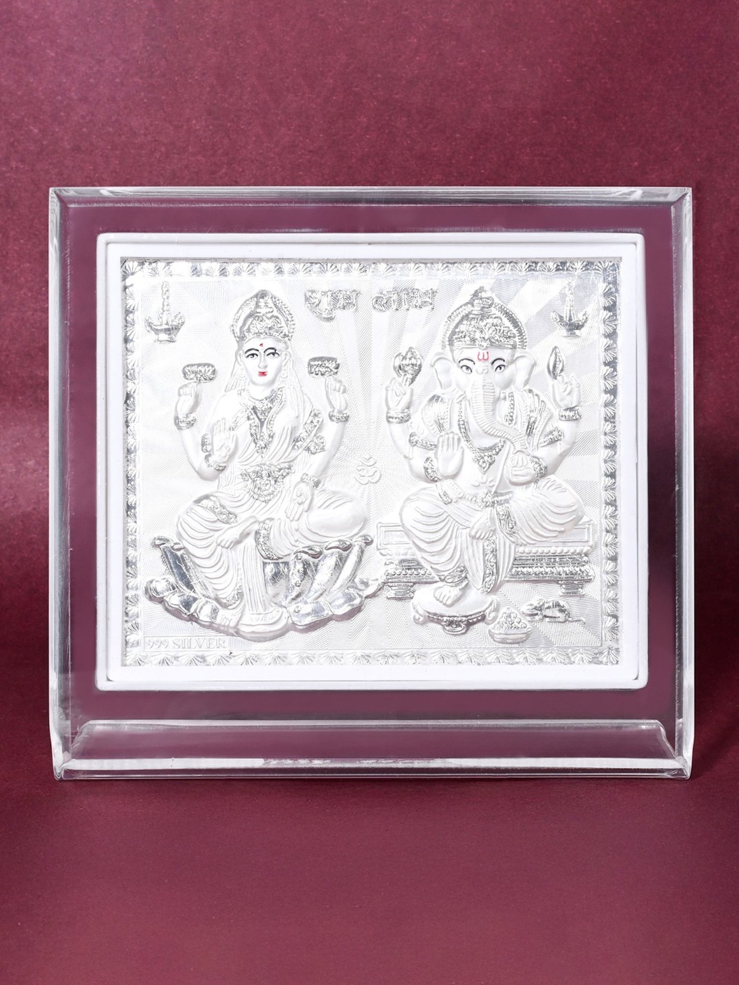 Touch925 Pure 999 Silver Laxmi Ganesh Idol Frame