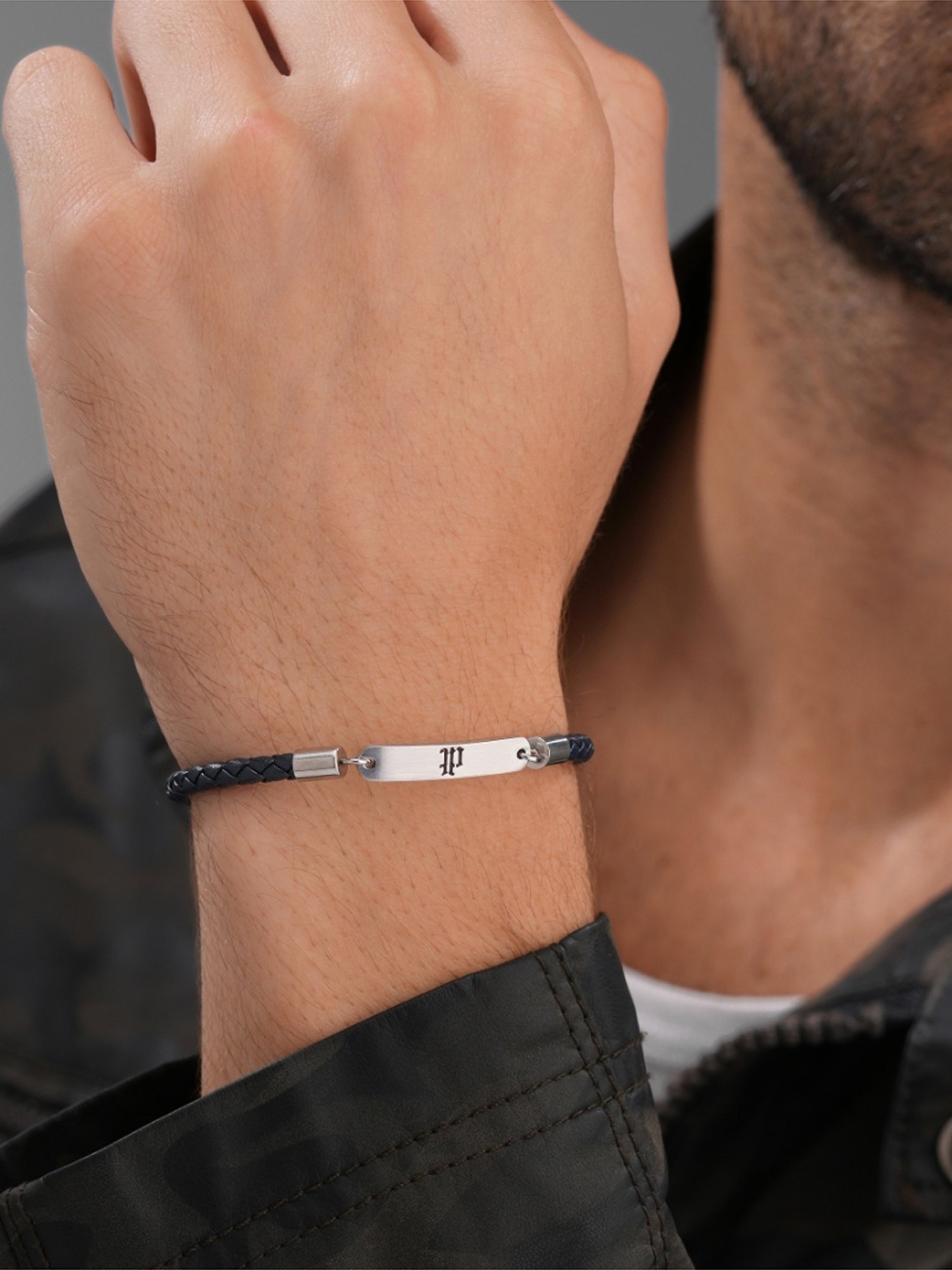 Police Blue Interwove Braided Casual Bracelet