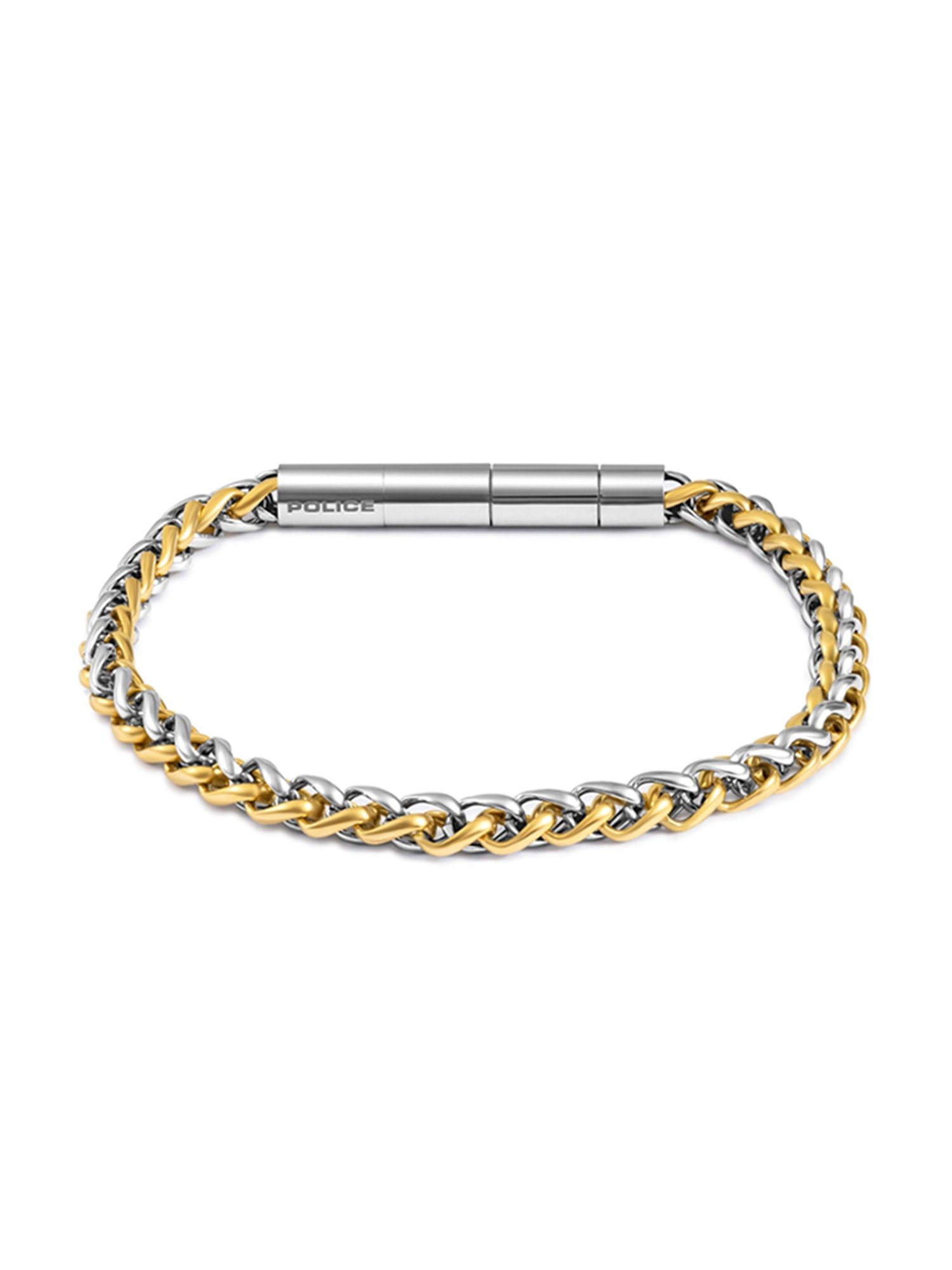 Police Gold Temptation II Two Tone Chain Casual Bracelet