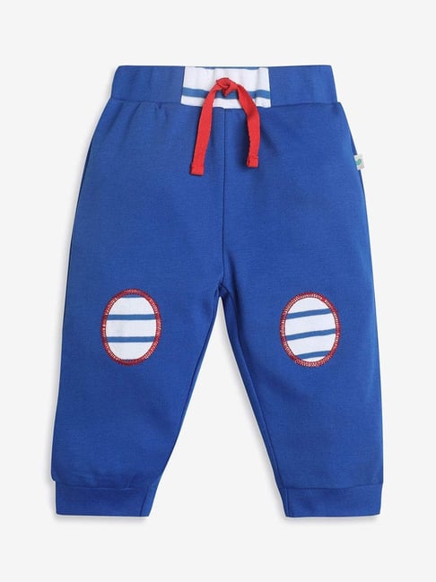 Ed-a-Mamma Infant Boys Blue Cotton Applique Joggers