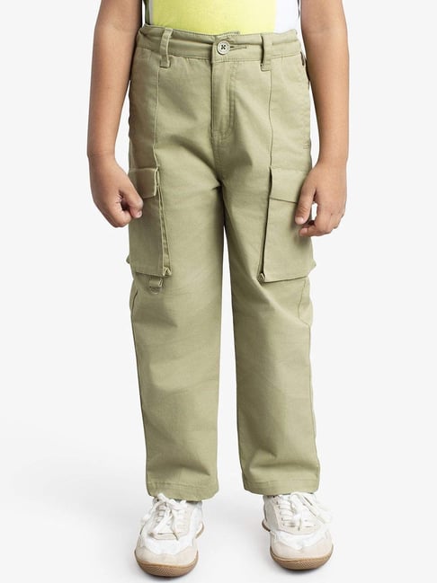 Ed-a-Mamma Green Cotton Regular Solid Trouser
