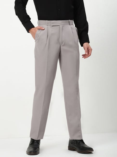 SHOWOFFFF Grey Cotton Slim Fit Trousers-picture-31