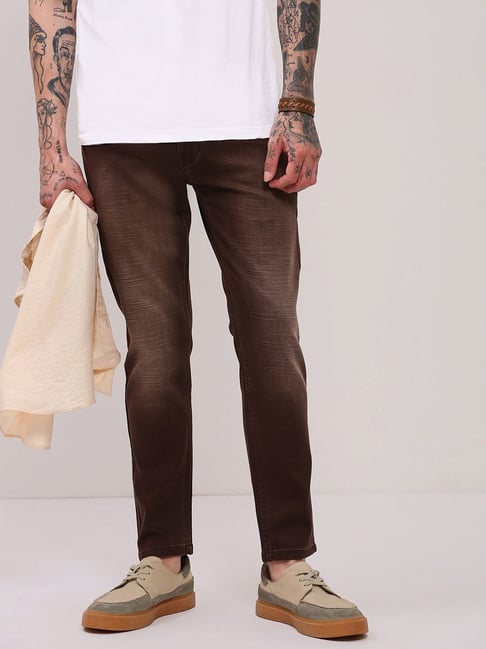 SHOWOFFFF Brown Slim Fit Jeans-picture-42