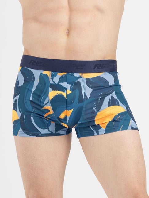 Red Tape Blue Comfort Fit Printed Trunks
