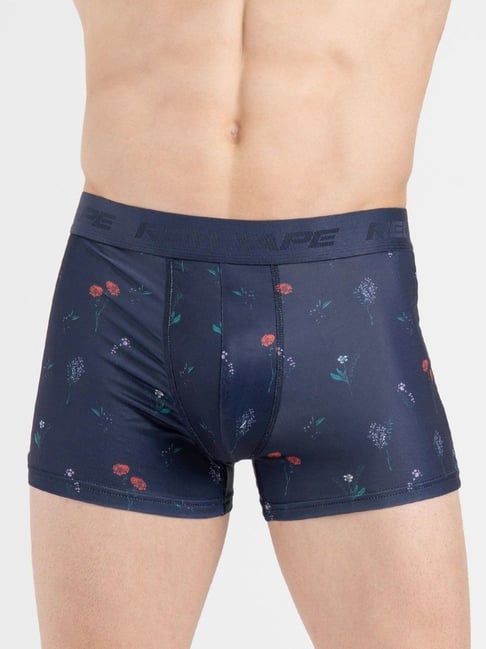 Red Tape Navy Comfort Fit Printed Trunks