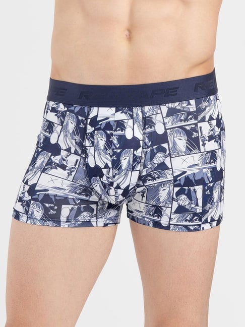 Red Tape Blue Comfort Fit Printed Trunks