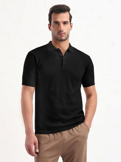 SHOWOFFFF Black Cotton Solid Slim Fit T-Shirt-picture-25