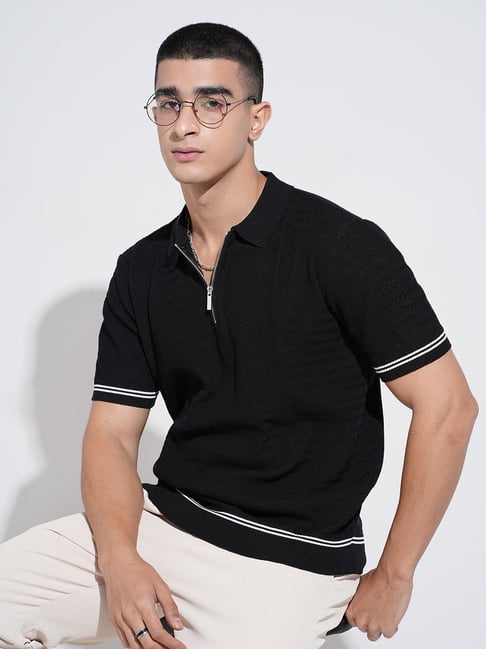 SHOWOFFFF Black Cotton Solid Regular Fit T-Shirt-picture-41