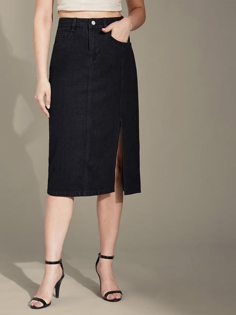 Life With Pockets Black Straight Fit Skirt-picture-16