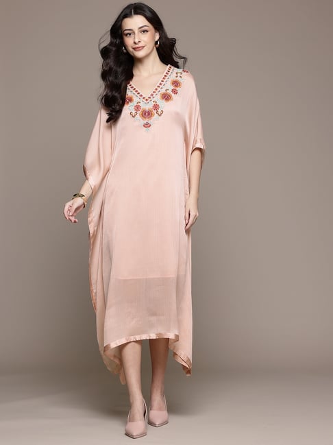 ritu kumar pink dress Buy Ritu Kumar Pink Block Print Long Dress Online
