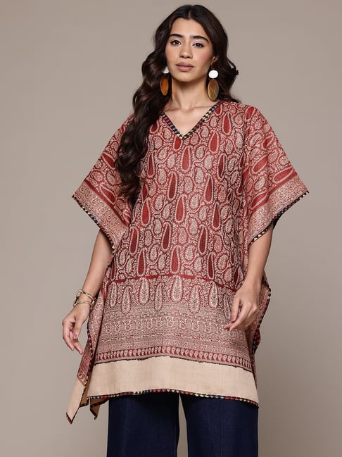 Aarke Ritu Kumar Red Paisley Shrug