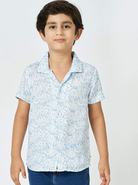 Ed-A-Mamma Boys White Cotton Printeded Shirt-image-16