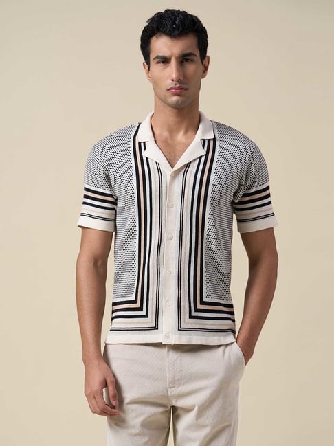SELECTED HOMME Black Printed Regular Fit Shirt