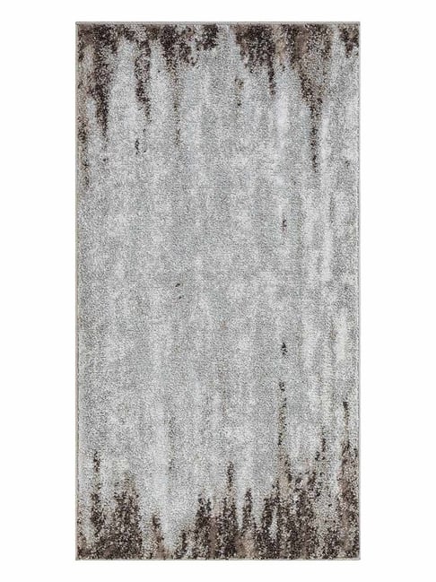 OBSESSIONS Cream Abstract Polyester Bedside Runner 2.5x5 Feet