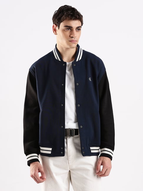 Calvin Klein Jeans Navy Cotton Comfort Fit Jacket-picture-36