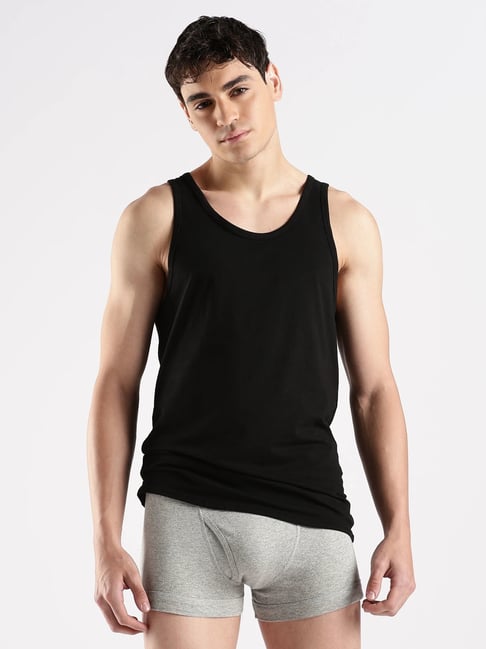 Calvin Klein Underwear Black Cotton Regular Fit Vest