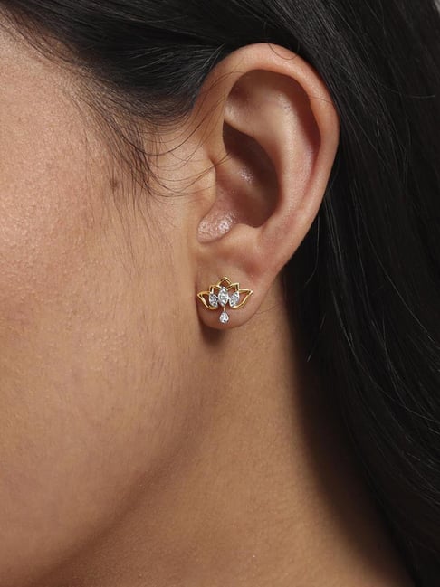 Mia by Tanishq Diamond 14k (585) Yellow Gold Earrings for Women