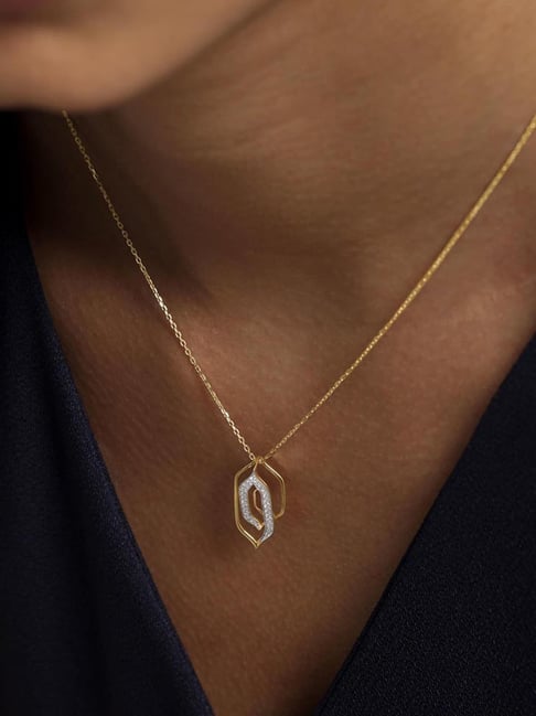 Mia by Tanishq Diamond 14k (585) Yellow Gold Pendant for Women