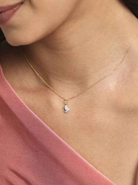 Mia by Tanishq Diamond 14k (585) Yellow Gold Pendant for Women