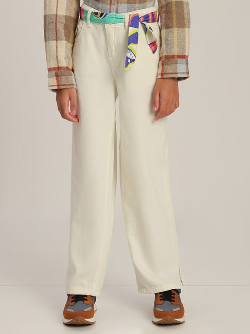 VERO MODA GIRL Bright White Cotton Jeans