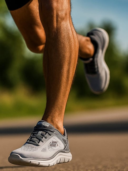 Skechers Men's TRACK - BROADER Grey Running Shoes-picture-47