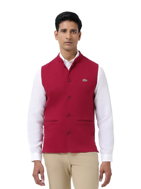 Lacoste Maroon Slim Fit Jacket-picture-13