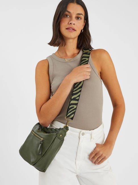 Accessorize London Green Textured Cross Body Bag-picture-13