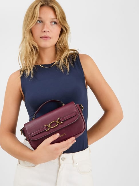 Accessorize London Burgundy Cross Body Bag-picture-33