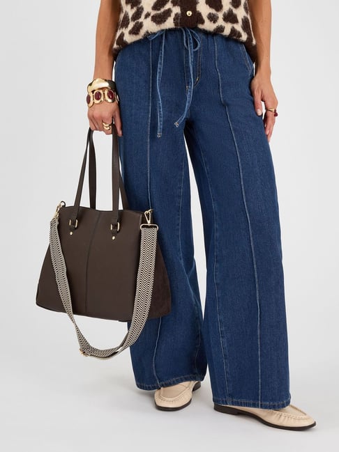 Accessorize London Brown Textured Tote-image-34