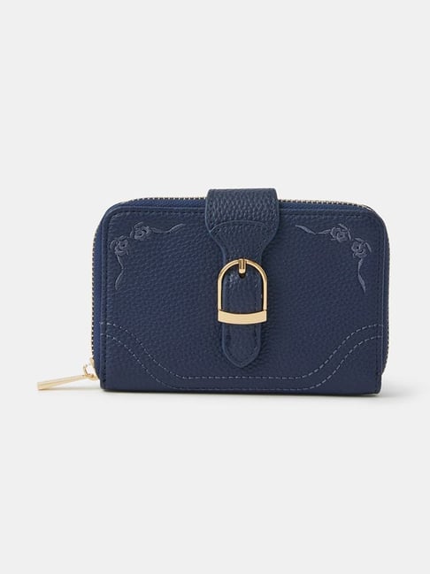 Accessorize London Navy Blue Embroidered Purse-picture-43