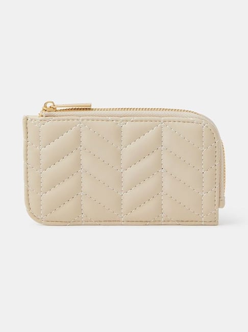 Accessorize London Cream Quilted Card Holder-picture-46