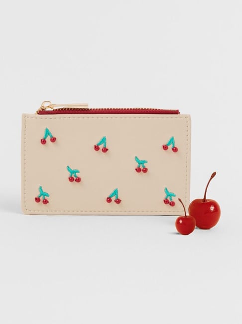 Accessorize London Cream Embellished Card Holder-picture-42