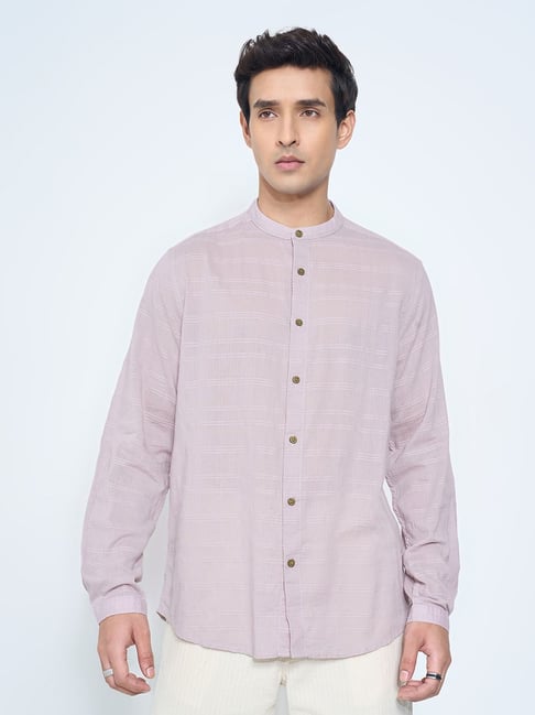 7 Alt By Pantaloons Pale Red Purple Relaxed Fit Checks Shirt-picture-44